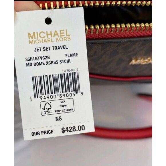 Michael Kors dome satchel purse jet set medium MK signature flame - Picture 11 of 11